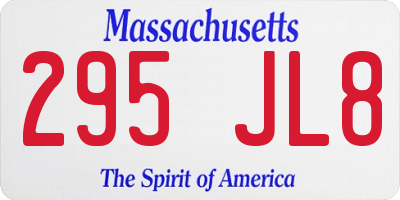 MA license plate 295JL8
