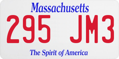 MA license plate 295JM3