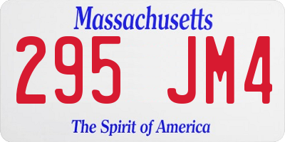 MA license plate 295JM4