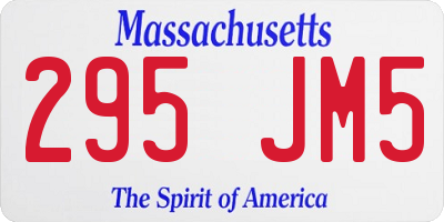 MA license plate 295JM5