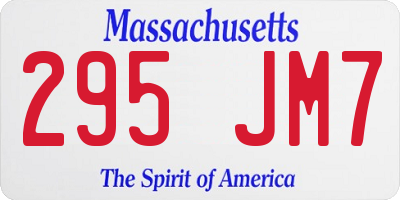 MA license plate 295JM7