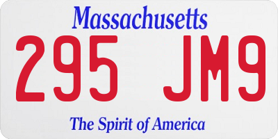 MA license plate 295JM9
