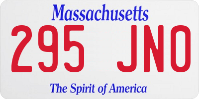 MA license plate 295JN0