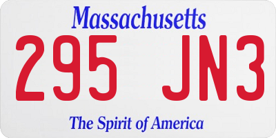 MA license plate 295JN3