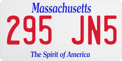 MA license plate 295JN5
