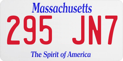 MA license plate 295JN7