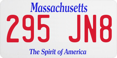 MA license plate 295JN8