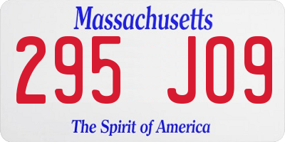 MA license plate 295JO9