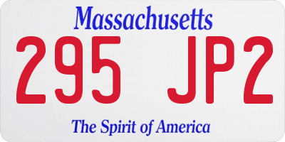MA license plate 295JP2