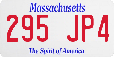 MA license plate 295JP4