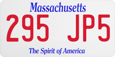 MA license plate 295JP5
