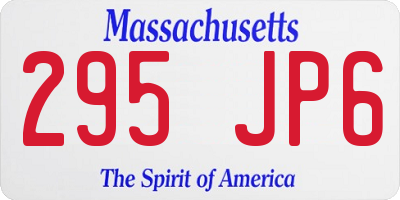 MA license plate 295JP6