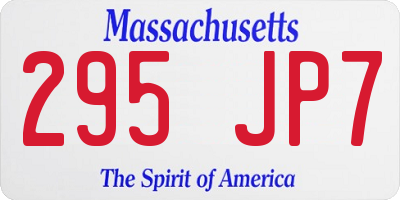 MA license plate 295JP7