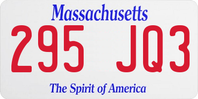 MA license plate 295JQ3