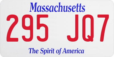 MA license plate 295JQ7