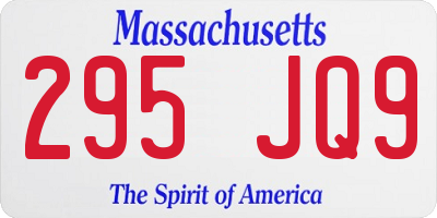 MA license plate 295JQ9