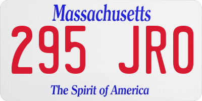 MA license plate 295JR0