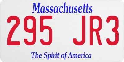 MA license plate 295JR3