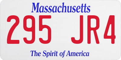 MA license plate 295JR4