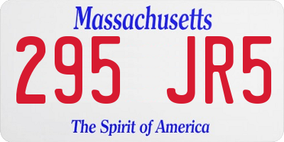MA license plate 295JR5