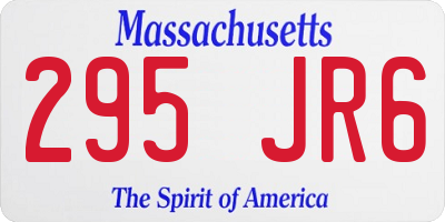 MA license plate 295JR6