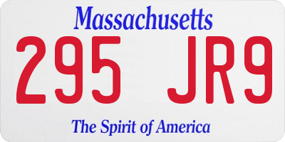 MA license plate 295JR9