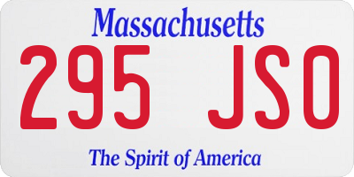 MA license plate 295JS0