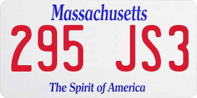 MA license plate 295JS3