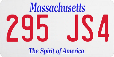 MA license plate 295JS4
