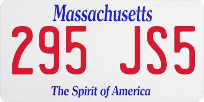 MA license plate 295JS5