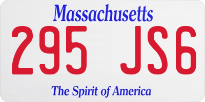 MA license plate 295JS6