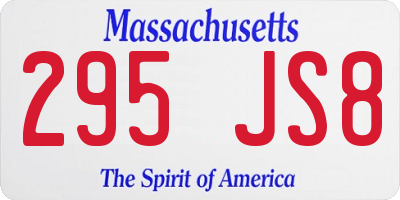 MA license plate 295JS8