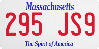 MA license plate 295JS9