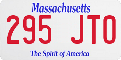 MA license plate 295JT0