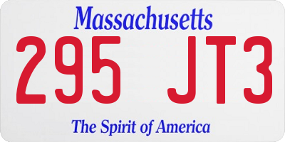 MA license plate 295JT3