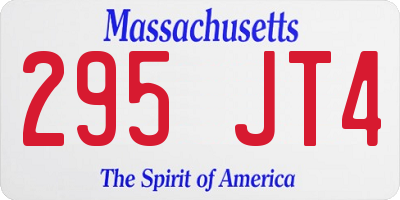 MA license plate 295JT4