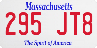 MA license plate 295JT8