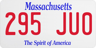 MA license plate 295JU0
