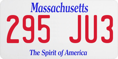 MA license plate 295JU3