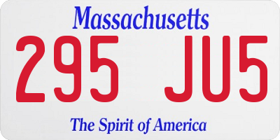 MA license plate 295JU5