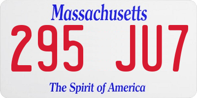 MA license plate 295JU7