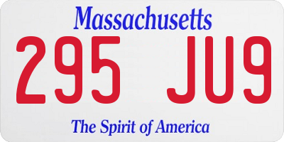 MA license plate 295JU9