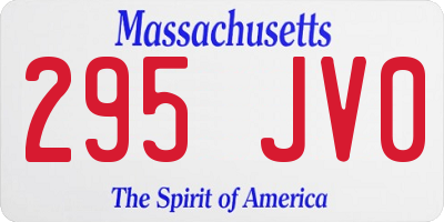 MA license plate 295JV0
