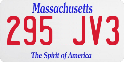 MA license plate 295JV3
