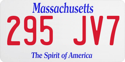 MA license plate 295JV7