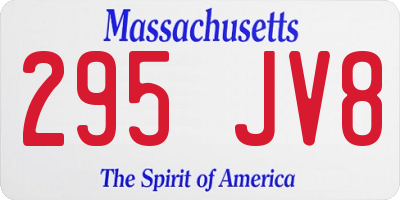 MA license plate 295JV8