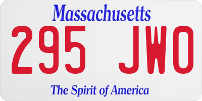 MA license plate 295JW0