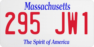 MA license plate 295JW1