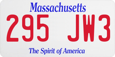 MA license plate 295JW3