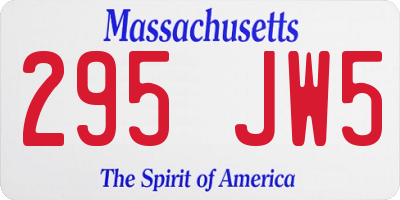 MA license plate 295JW5